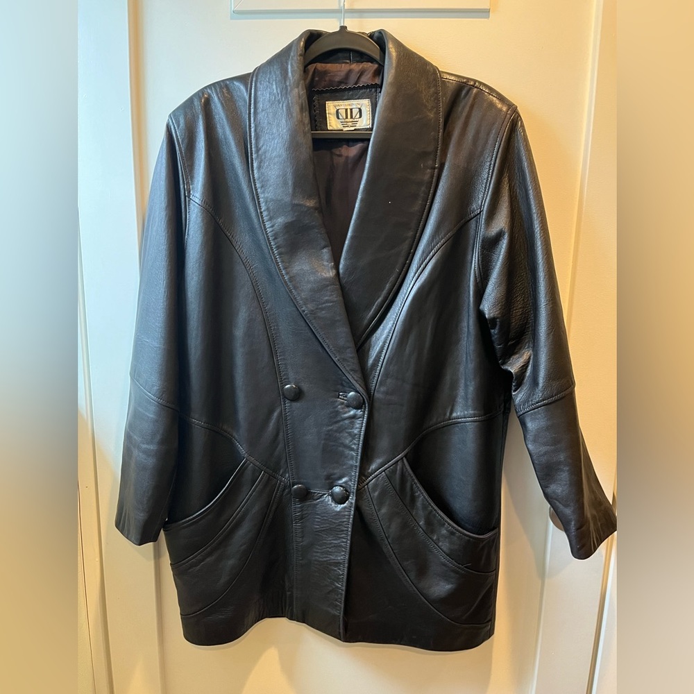 Women’s black leather jacket